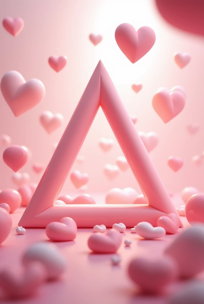 Generate an animated triangle surrounded by hearts