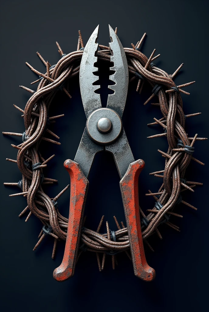 Logo for social work armor makers
wire cutters, barbed wire and twisted iron