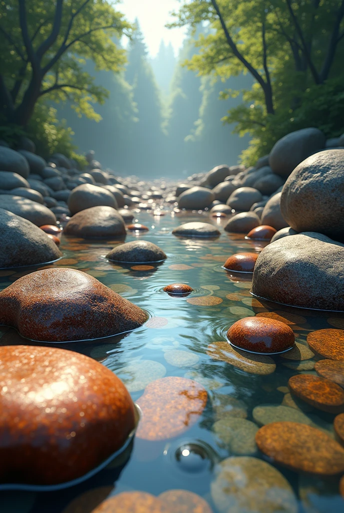 A full HD image of river rocks, the most beautiful you've ever seen 