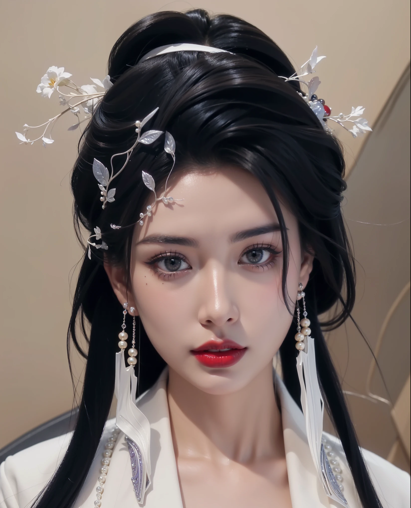 Royal princess,Extremely detailed, Delicate face, Stock Photography , Portrait 400, F1 Camera Lens.6, rich and colorful, Surrealism, Realistic textures, Dramatic Lighting, Thin Film Distiller 800 (8K, original photo, Better quality, masterpiece: 1.2), Extremely detailed, (Extremely delicate skin: 1.2), 8K ultra high definition, SLR camera, Soft Light, high quality.Fire Queen,Blue pupils,Wear red lipstick,Have a tattoo,The tattoo is very three-dimensional,Gorgeous and intricate tattoo designs,Dark eyeshadow,Sexy thick lips(Red lipstick),Gorgeous pearl and gemstone decoration,