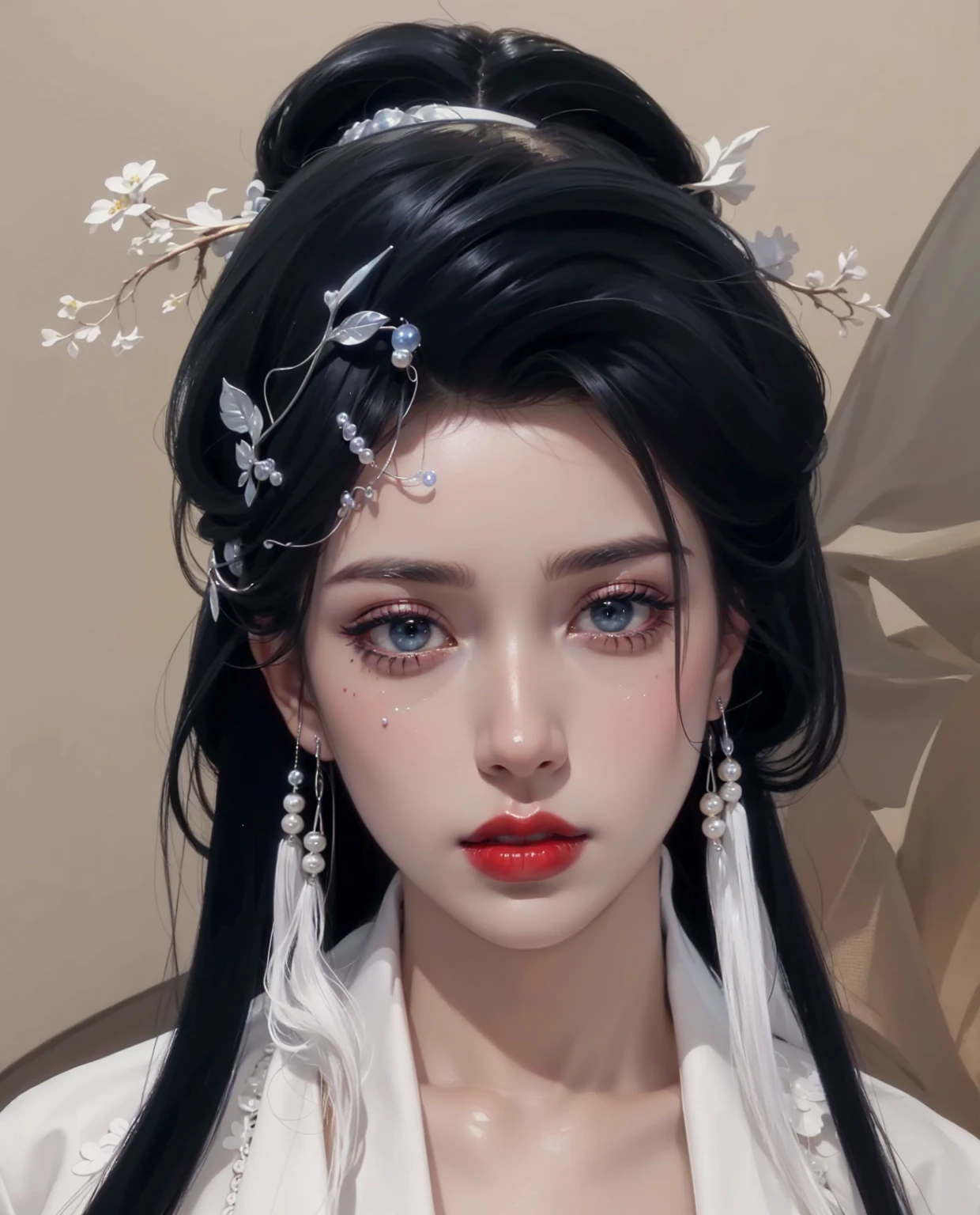 Royal princess,Extremely detailed, Delicate face, Stock Photography , Portrait 400, F1 Camera Lens.6, rich and colorful, Surrealism, Realistic textures, Dramatic Lighting, Thin Film Distiller 800 (8K, original photo, Better quality, masterpiece: 1.2), Extremely detailed, (Extremely delicate skin: 1.2), 8K ultra high definition, SLR camera, Soft Light, high quality.Fire Queen,Blue pupils,Wear red lipstick,Have a tattoo,The tattoo is very three-dimensional,Gorgeous and intricate tattoo designs,Dark eyeshadow,Sexy thick lips(Red lipstick),Gorgeous pearl and gemstone decoration,