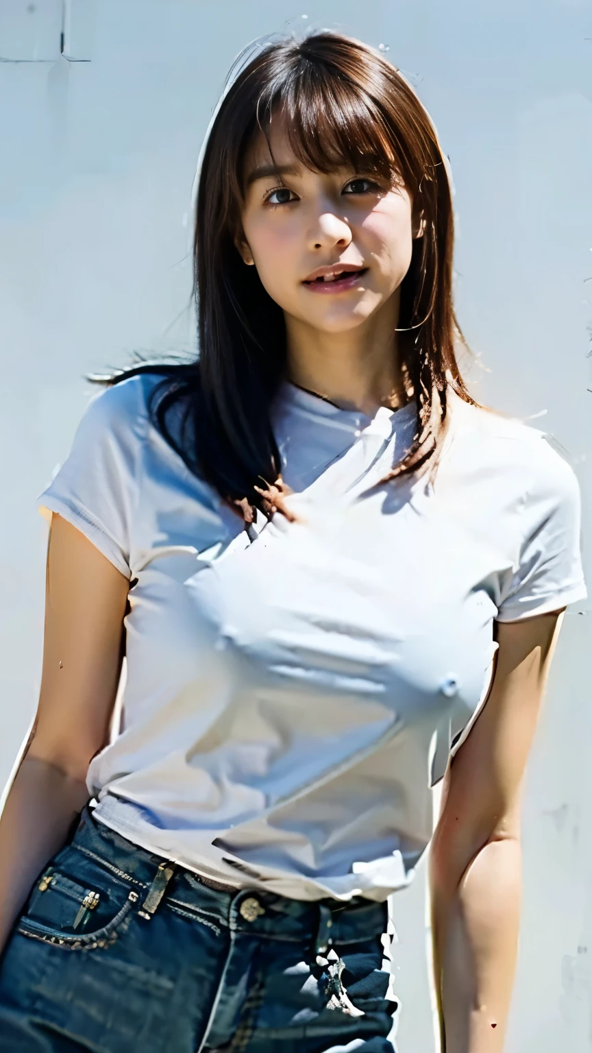 Big Breasts Big Tits White T-shirt Nipples