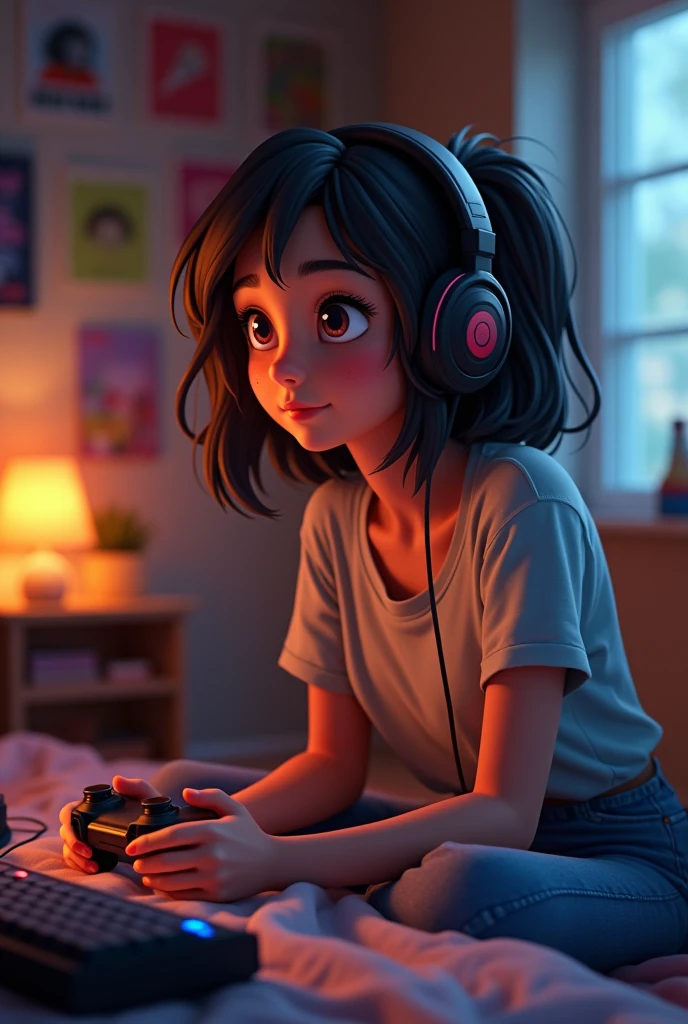 A 14 year old American girl playing game 