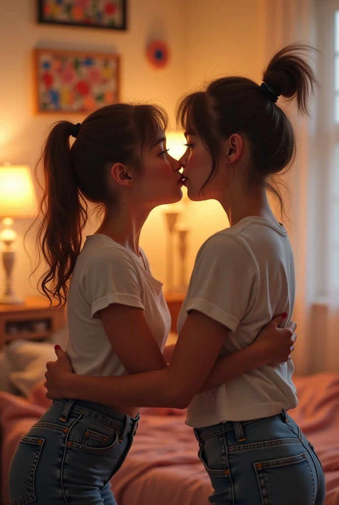 A 14 year old American girl playing game with her boyfriend