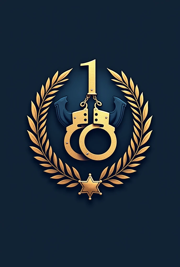 CREATE A LOGO INSPIRED BY HANDCUFFS, WEAPONS, AND BADGES USING THE MAIN NAME OF "1ª GPT"