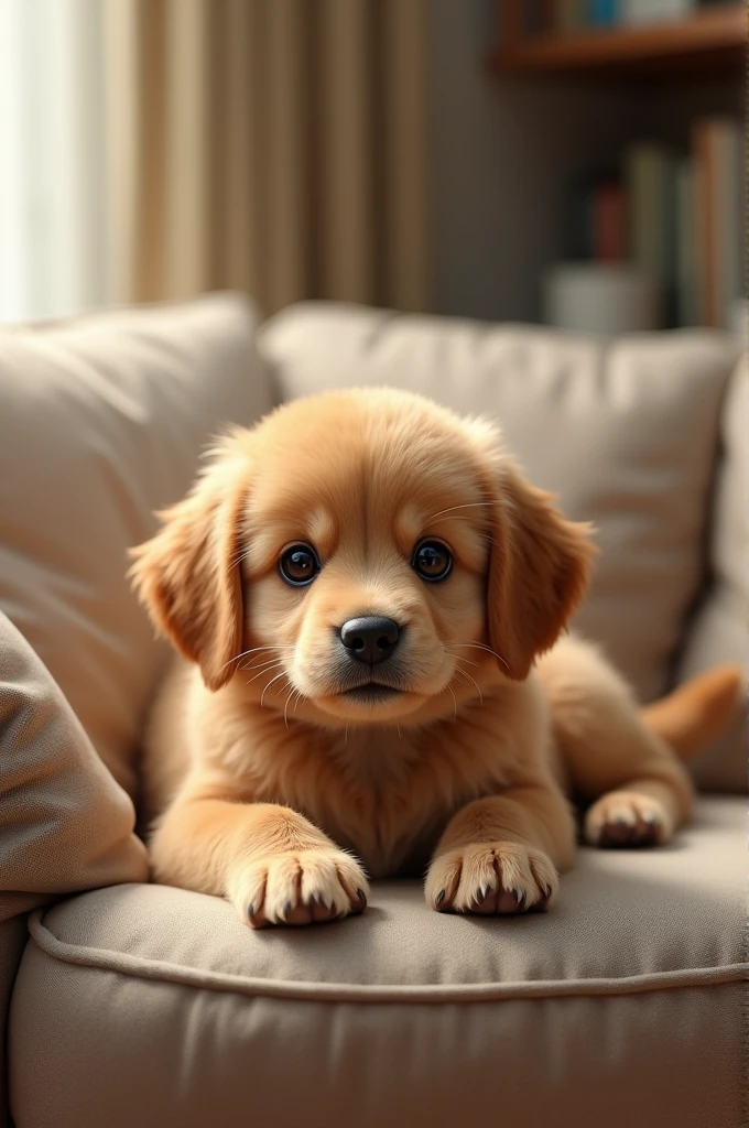 Little puppy on a couch