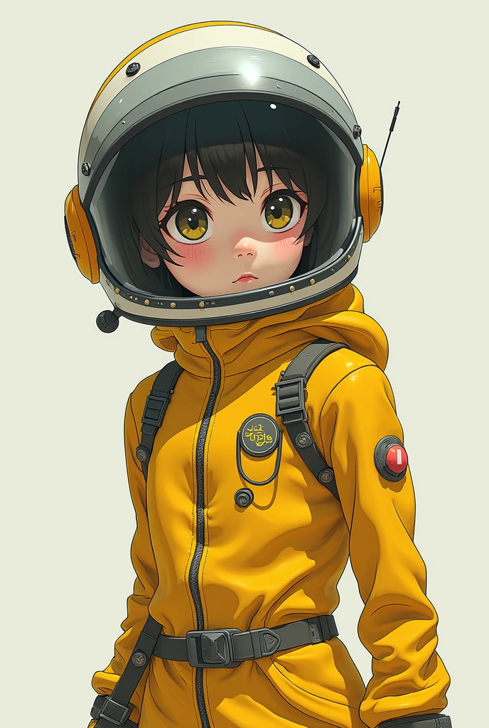 a girl, thunder yellow jacket, tight suit,Space helm of the 1960s,and the anime series ace, Fantastic Surrealism, Post-apocalyptic, Cute Illustration, Bio-Robotic Art, Fantasy Digital Painting, Fantasy Landscapes, Dragon with a futurastic underwater helm Fantasy, Art, Surrealism, Geomorphologie-Kunst, Fluid Art, Underwater Photography, Biomechanical Sculpture, Kemono, Beautiful Girl Turned to the Camera, White Background, 3D Vector Art, Greg Rutkowski, Detailedface, Detailedeyes, 1 girl