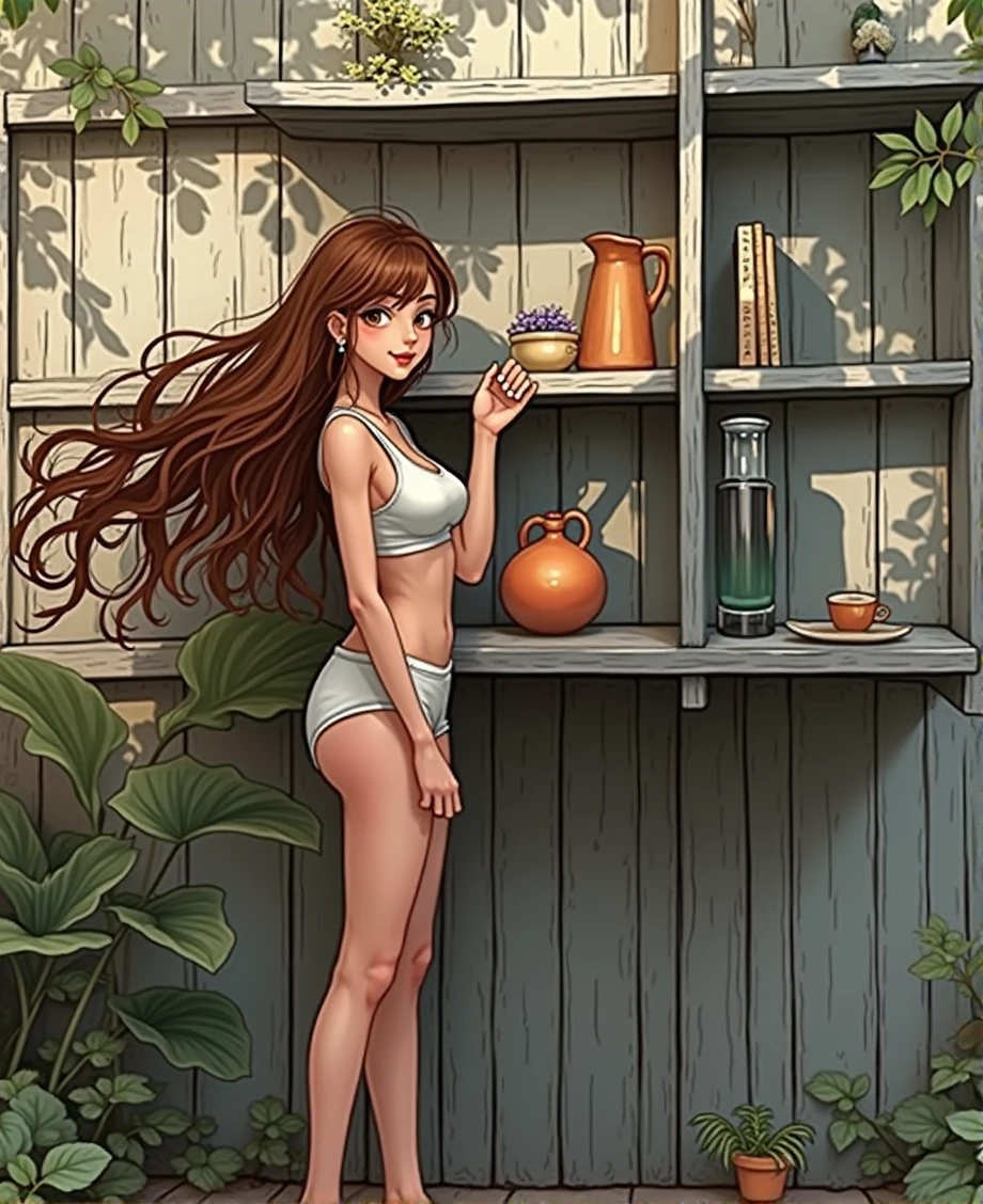 Young girl of 18 years old brown hair with good body