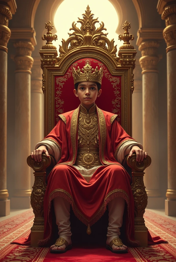A king boy sit on a chair and his name manvir
