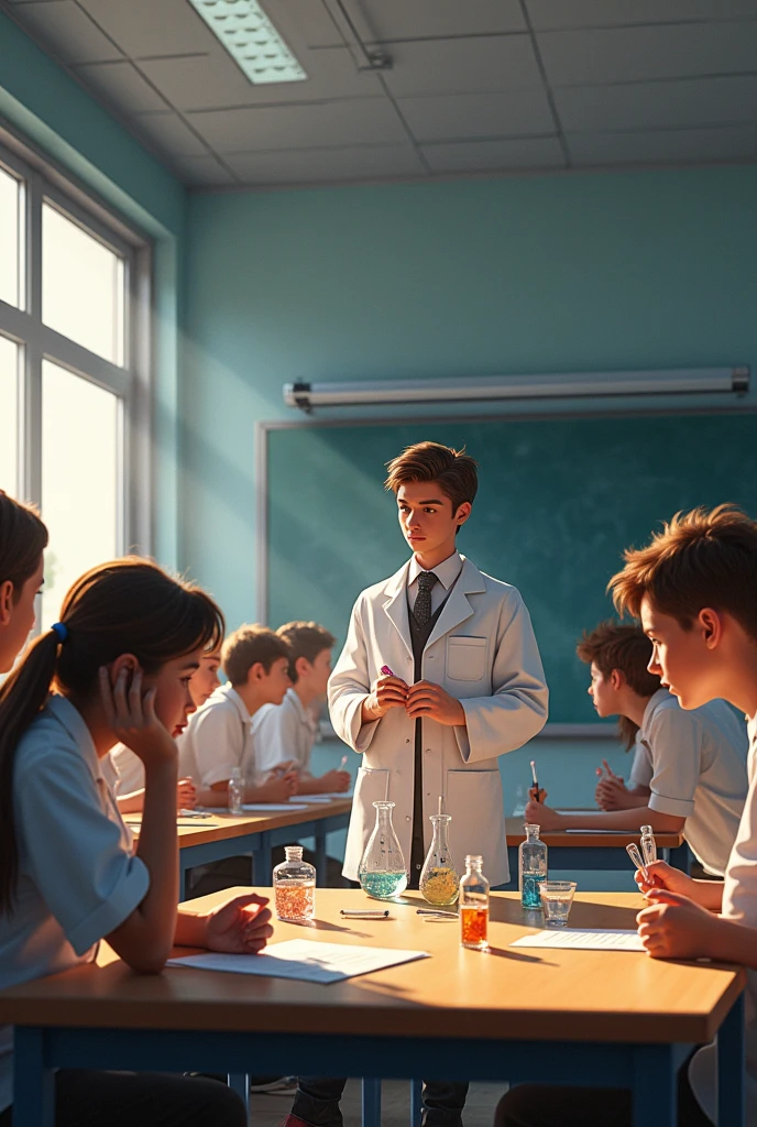 classroom watching experiment facing the teacher