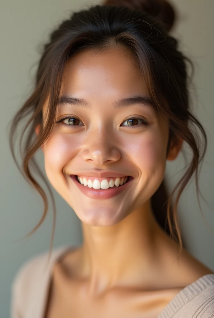 Make it more human-like、And more friendly, without any stubble.