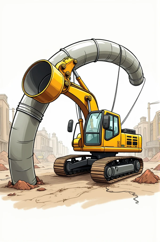 Doodle excavator lifting pipe