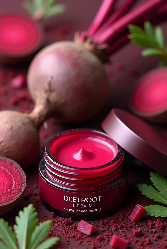 Create a flyer for a beetroot lip balm