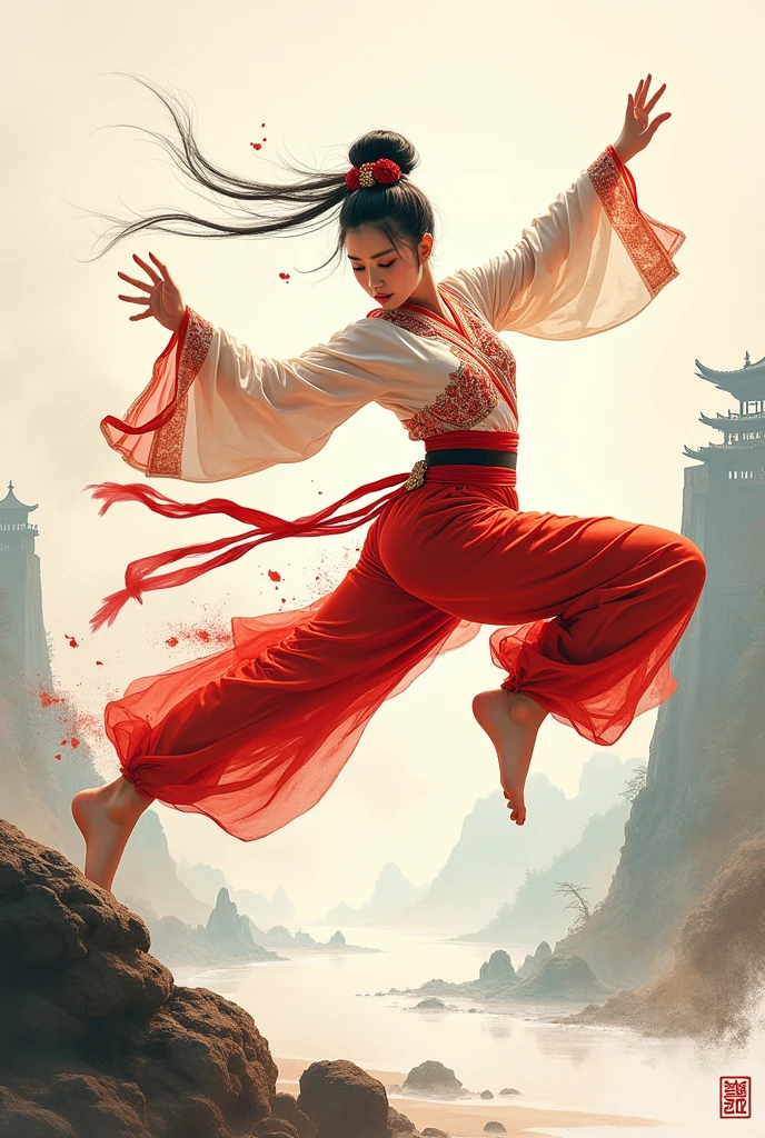 Chinese painting,Peking Opera Hua Dan,Martial Arts Comics