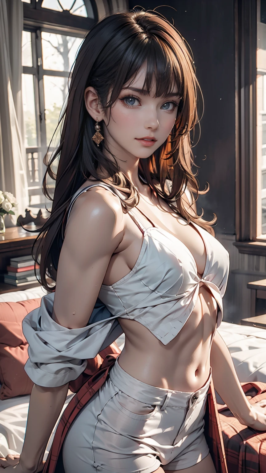 masterpiece, Highest quality, [crazy_eye], (Small Tits: 1.2), Super detailed, fog, Browsing Caution, (Expressionless)、24-year-old woman、Attractive Young Woman, (Beautiful Face:1.1), 詳細なeye, Seductive lips, (eye make up:1.2), (Medium chest:1.0), (Toned body:1.2), Sexy proportions、Narrow waist