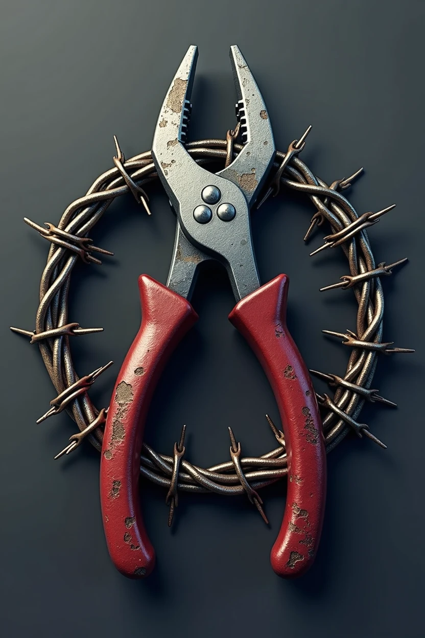 Logo for social work for armorers, barbed wire pliers