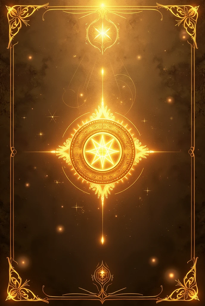 Fantasy background for golden brown book cover with telekinetic power symbol, with the edge having a gold-colored line at each corner 