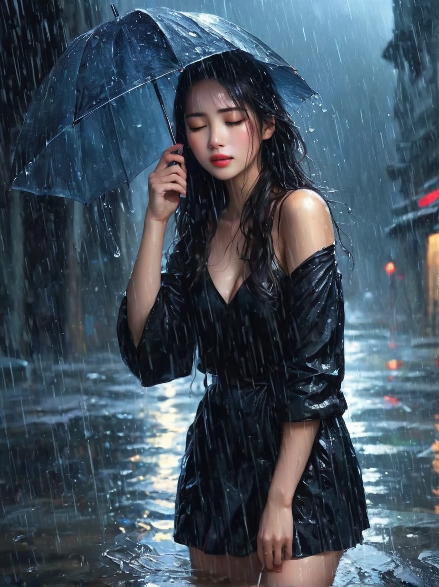 in the cold rain,A girl stands alone in a deserted place,Her figure looked particularly desperate。The rain hit her mercilessly,But it is not possible'Wash away the pain and despair in her heart。
Her eyes are empty and numb,Seems to have lost hope in life。her lips closed,It seems that I no longer have the strength to shout out the pain in my heart。Her hands hang limply at her sides,There is no warmth in the palm。
Soaked,Clinging to her body,Highlight her thin figure。her shoulders trembled,As if trying his best to suppress the despair in his heart。Her eyes are dull,without any focus,It seems that I have lost all expectations for this world。
The sound of rain is harsh,As if laughing at her helplessness and despair。She closed her eyes,Try everything in this world,But the despair inside is even stronger。She felt like she was about to be swallowed up by the rain,able'can't find a way out。
Everything around becomes blurry and indifferent,She felt like she was slowly disappearing into the cold rain。Her heart was torn to pieces by despair,able'no longer pieced together。She felt like she was heading towards endless darkness,able no longer find light and hope。