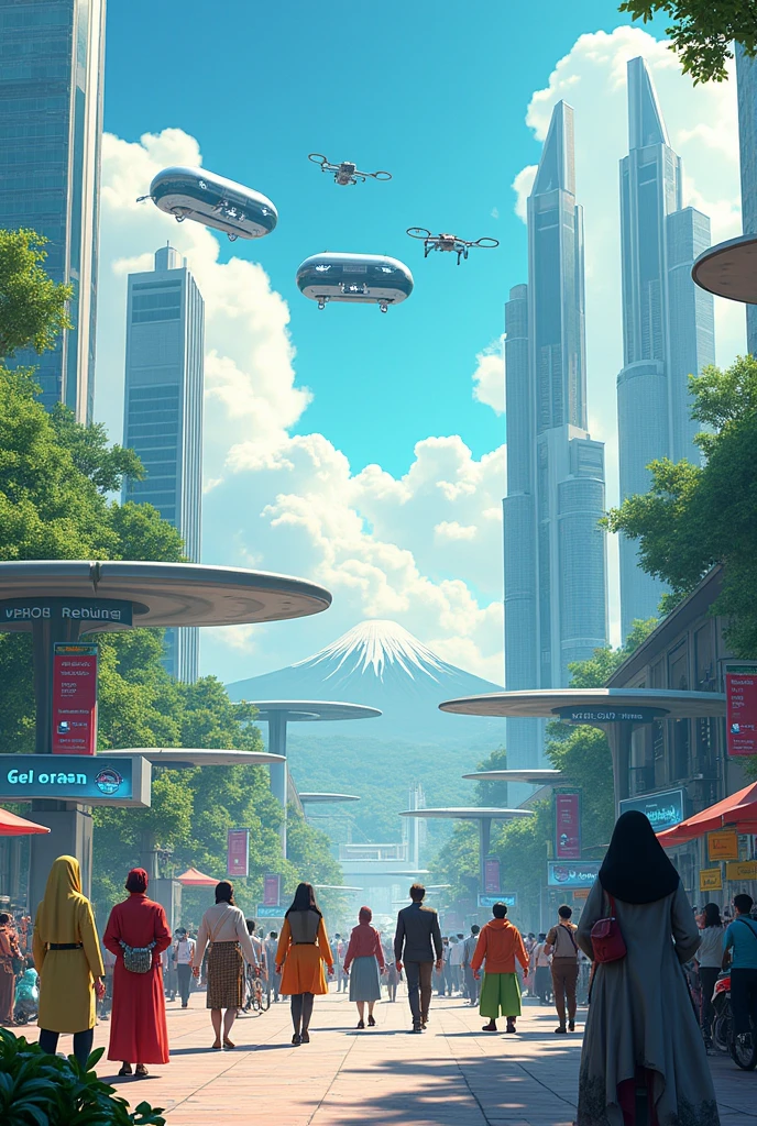 illustration of indonesia in 2045
