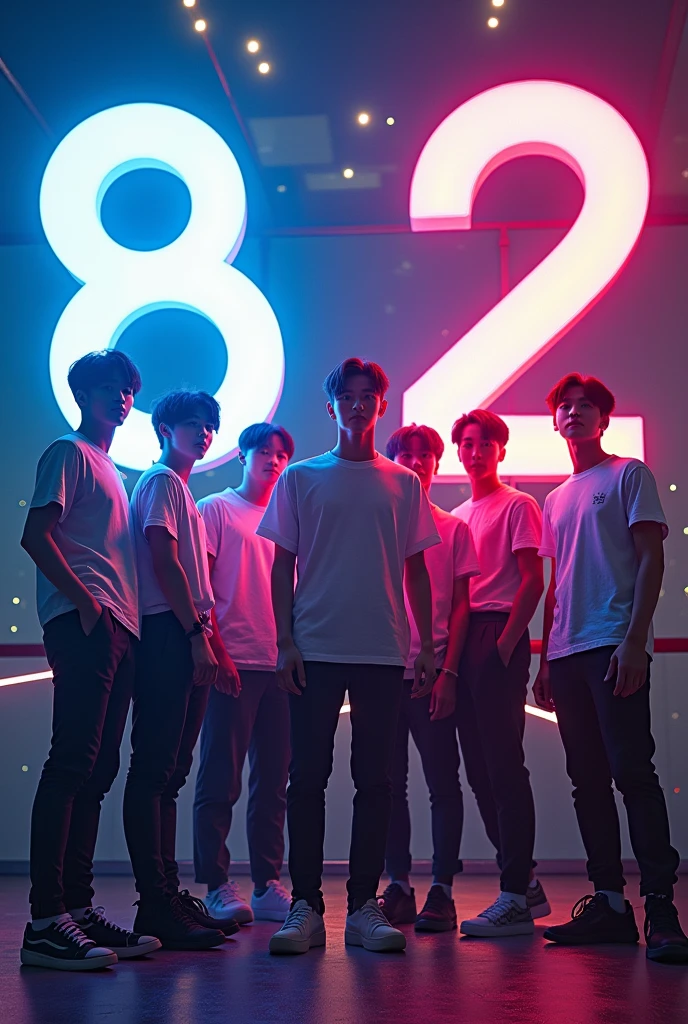 Lightstick boygroup 82MAJOR, number 8 number 2 letter M, circle, the meaning of the group is being major in the world beyond Korean as 82