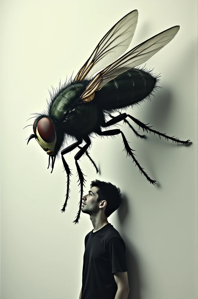 Draw a fly killing a human in advertising form