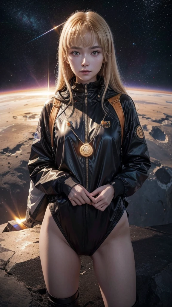 Bitcoin, Ethereum and Solana together going to space cryptocurrency images, only cryptocurrencies, Highlight the Solana and Ethereum symbols 