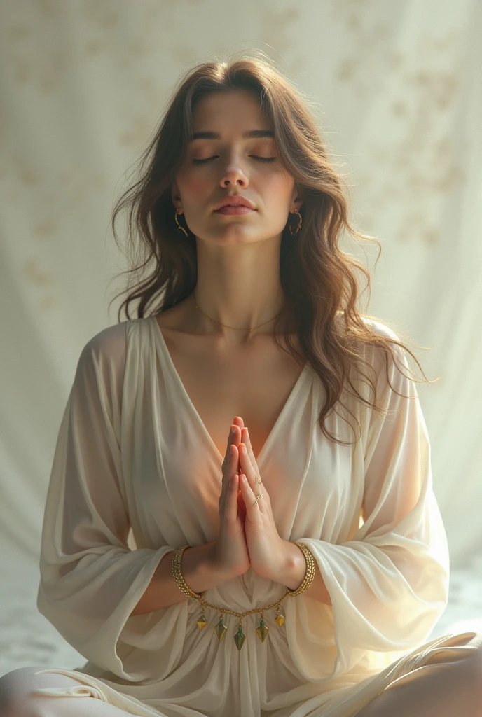 Spiritual woman, chest up