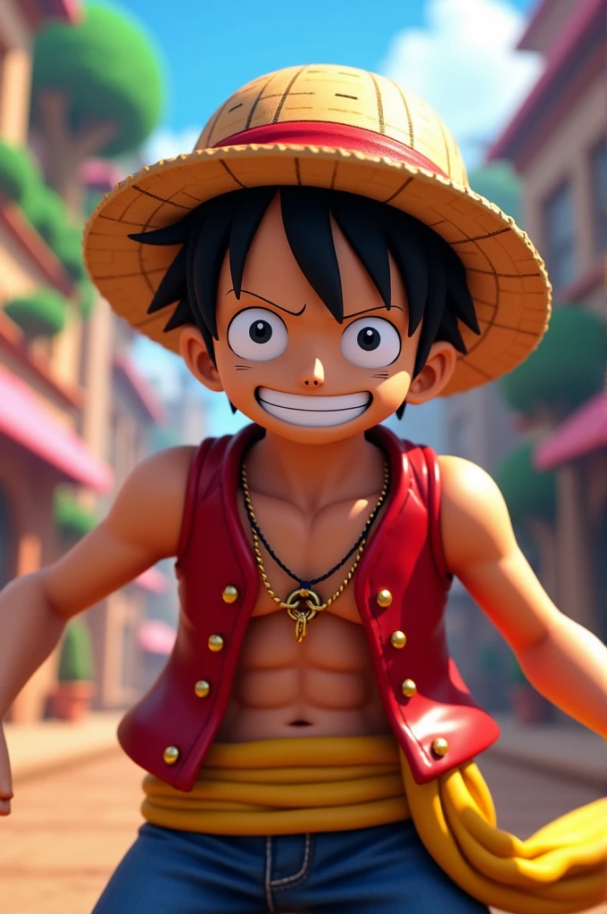 Make a youtube thumbnail for free luffy skin roblox