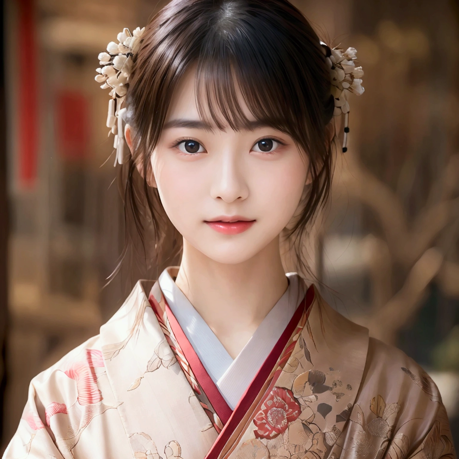 masterpiece:1.5、Highest quality:1.5、(Beautiful Japanese Woman:18-year-old)、Black straight hair、Beautiful kimono:Colored:Japanese pattern,Beauty Painting、Realistic portraits、Beautiful detailsまでこだわった目、超High resolution, (reality:1.2), Cinema Lighting、Detailed face、 Beautiful Face、Beautiful Skin、(Looking at the audience)、(High resolution)、(8k)、(Very detailed)、(Beautiful details)、(wallpaper)、Bright lighting、Professional Lighting、smile,whole body、Skin-beautifying effect、Overall image、Accurate anatomy:1.2、Accurate Images:1.2、Very detailedな画像、Perfect image、Perfect Image、Natural soft light、Beautiful images、(Best Shot,RAW Photos)
