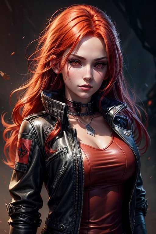 A badass redhead with text in the foreground written X3