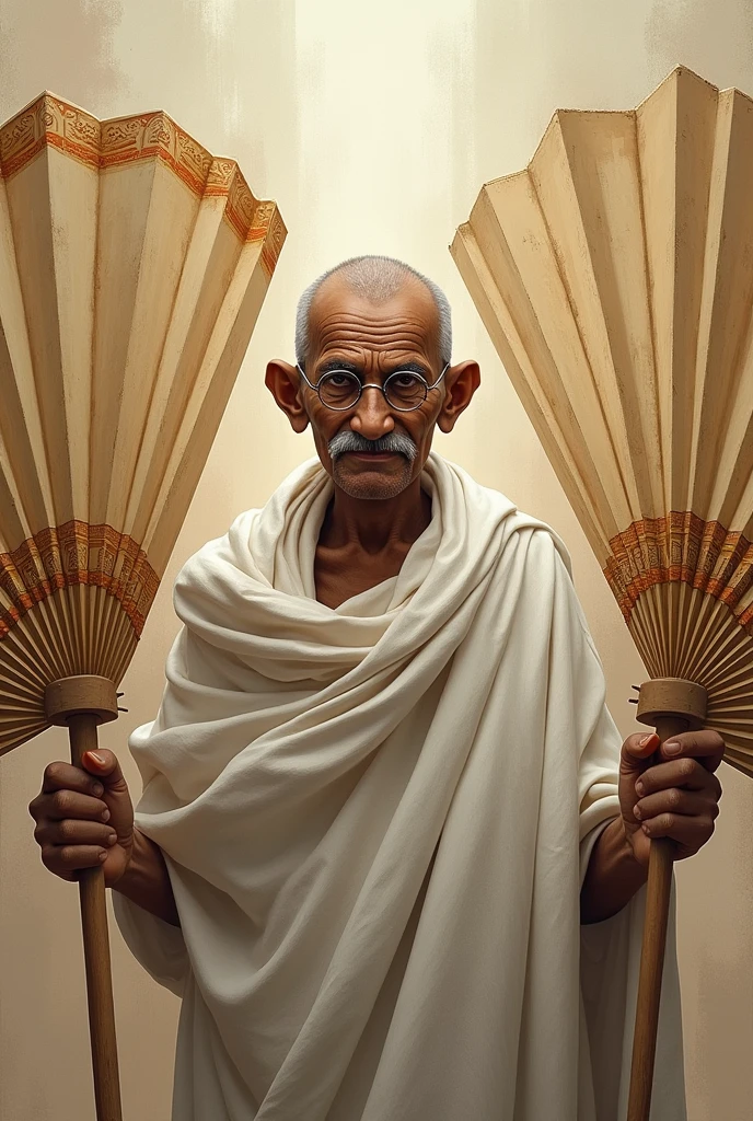 Mahatma Gandhi with his huge fans