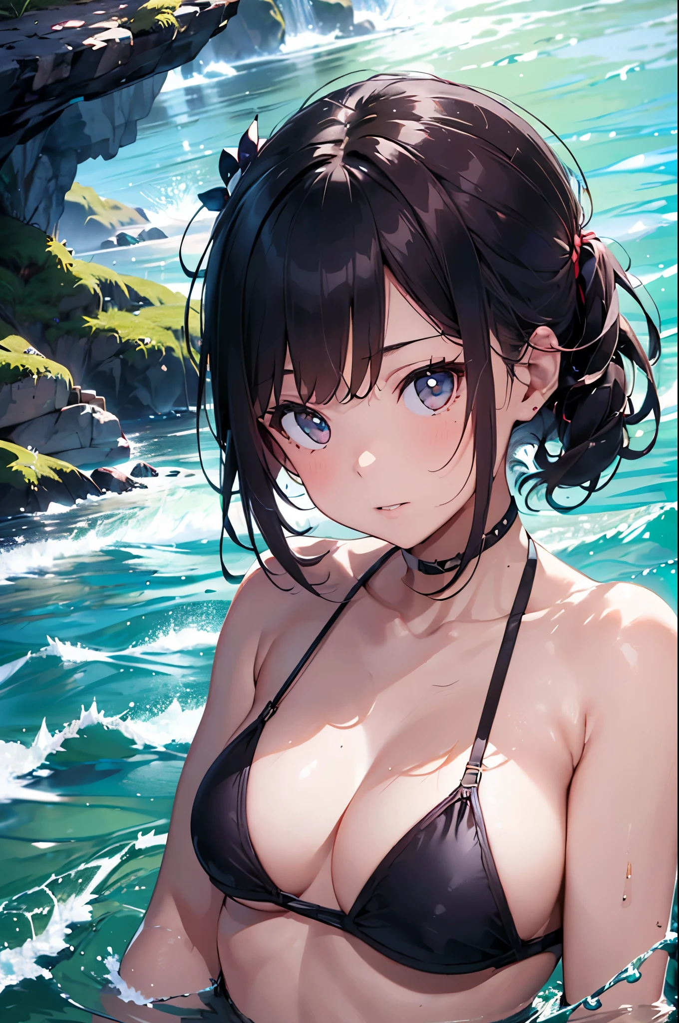 High resolution,topless、
One beautiful young woman,Light blue hair、ponytail、
(Soft Saturation:1.3), (Fair skin:1.2),
(ultra-Detailed Background, Detailed Background), Bokeh,
break'Smiling portrait.,
When viewed from the front, The composition is symmetrical,
Looking straight at you with serious eyes,
break Swimwear, Red Bikini, Center of chest,
Outdoor, Sea surface, null, sunlight,Summer beach, Sandy Beach,
Strong light, Front lighting,
(Teen:1.3), (Cowboy Shot:1.2),
Front brake angle,
View your audience,
Dynamic pose,
sitting on the beach
Seaweed、Seaweed、Seaweed、Seaweed、Seaweed、Seaweed、Seaweed、
