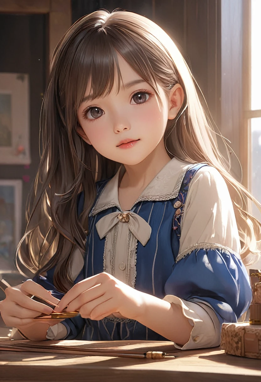 Beautiful girl at 10 years old, masterpiece, Highest quality, 8K Animation, Detailed fingers, Accurate Fingers, It's not an unnatural hand., figure, 1 person, alone, Pink Bob Cut, Gold crown, Flower Hair Ornaments, Sagging eyes, Red mini skirt, Yui