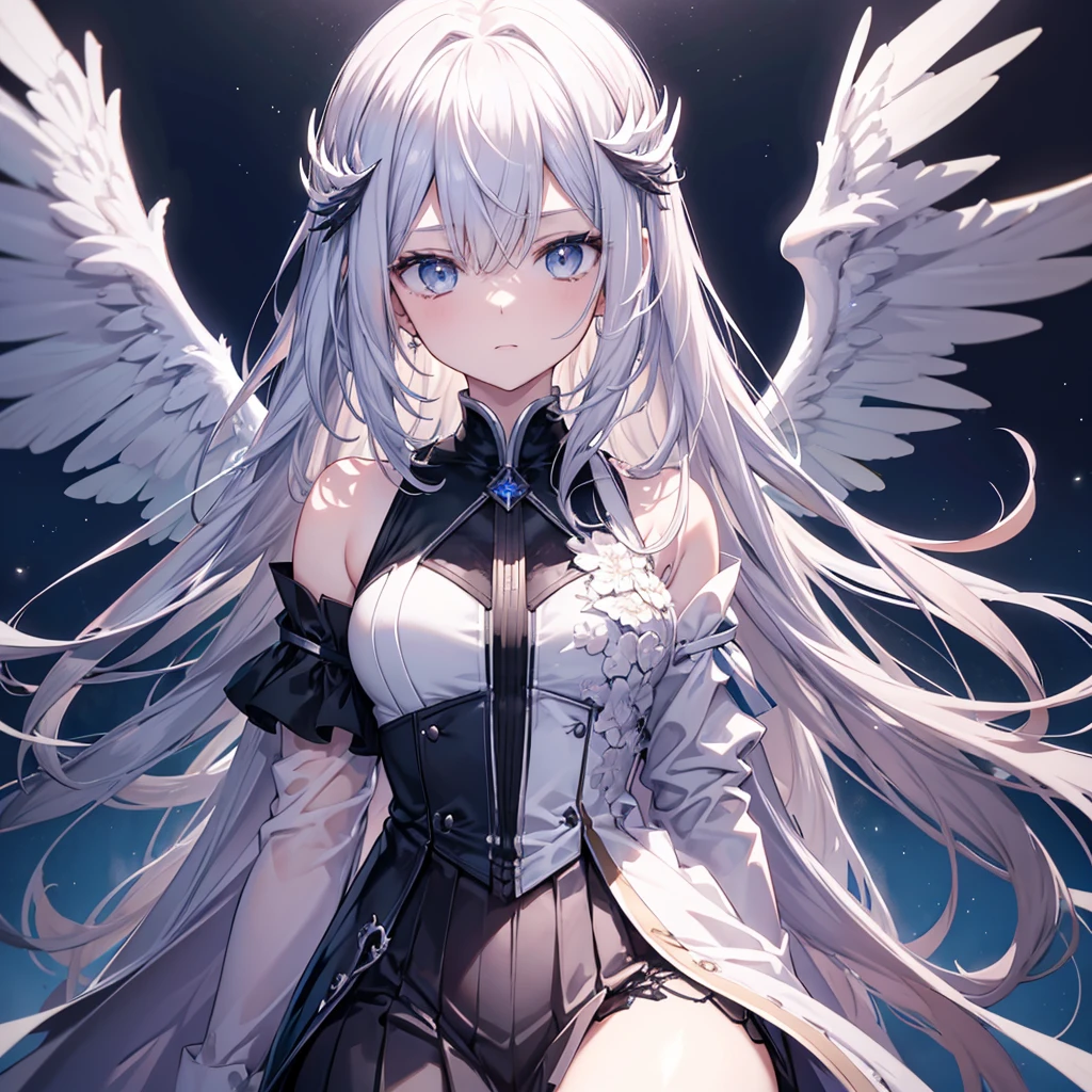 masterpieceアニメ,Highest quality, Highly detailed face,Straight hair, {{{Large mechanical wings spread on both sides.}}}, (pastel colour:1.2,Dark studio,Edge Light,Two-tone lighting,that'dim,base,),Combat cyborg, {{{{{bangs that cover one eye}}}}}, {{{{{Woman illustration}}}}}, 8K quality, Highest quality, masterpiece, Kind woman, Dark atmosphere, Pastel green long twin tails, Yellow Eyes, Long Bangs, A scene from a science fiction movie,Cyborg Woman, A full-body green armor, {{{{{Wearing a pastel green mech suit}}}}}, Sadistic smile, Against a backdrop of an elaborate mechanical city、Details of a ruined future city, Smiling Kindly, 7 Head to Body, Shut your mouth.,Proud face, Detailed Background,Maximum details,Full body illustration, Has a beam weapon, Phantasy Star Online,Narrow eyes,30 years old, In combat,White Long Boots, avert your eyes, White cape from the waist,{{{Asymmetrical hairstyle}}},