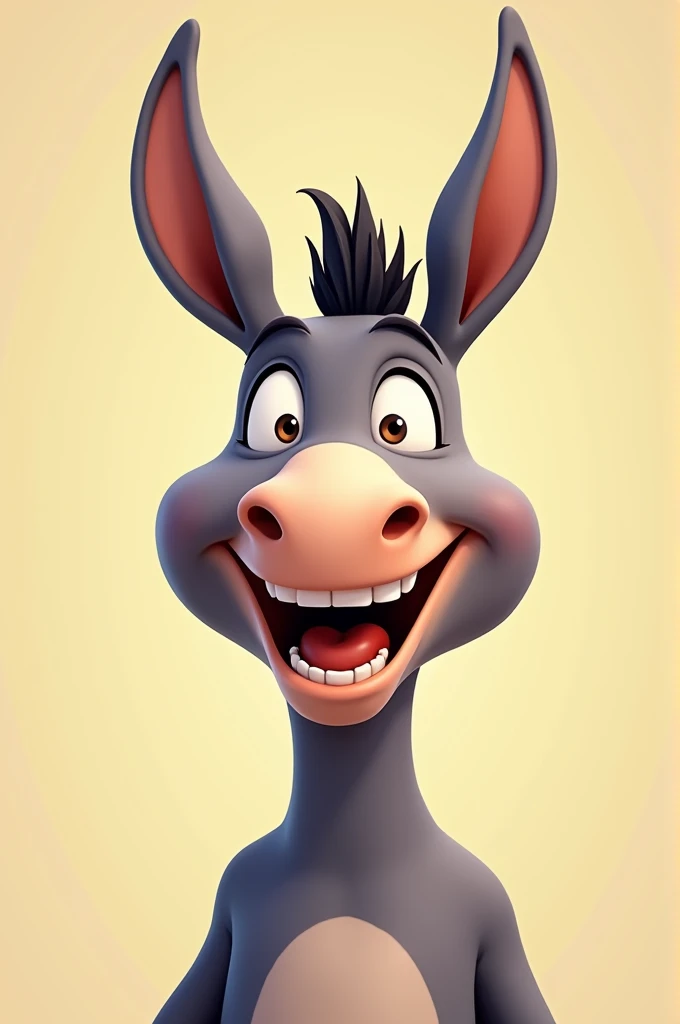 Laughing Donkey Cartoon Vector Profile Face