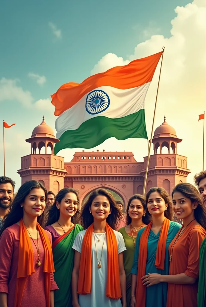 Make a Indian independence day image and mention it's 77th independence day 