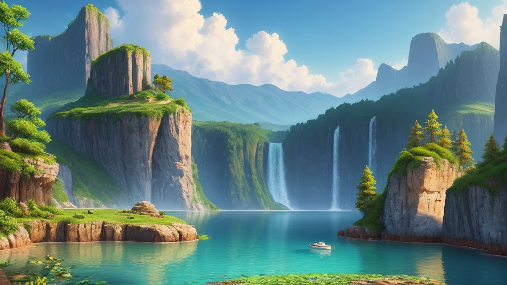 landscape,water,(extremely detailed CG unity masterpiece 32K UHD wallpaper), most beautiful and colorful artwork in the world,professional majestic oil painting,intricate, High Detail, Sharp focus, dramatic, photorealistic painting art