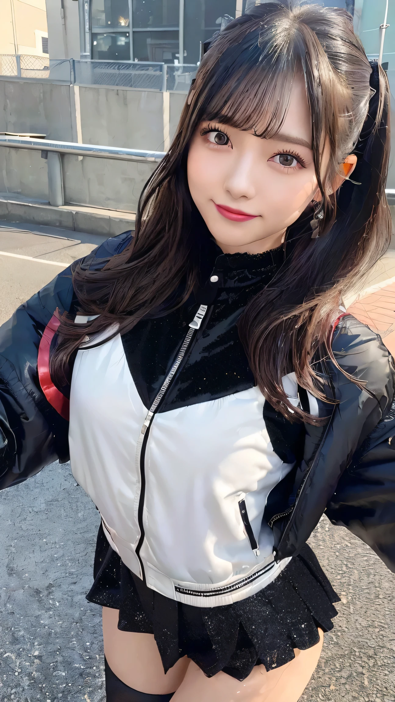 (Dynamic Angle:1.3),Extreme close up,((the wind is strong)),映画ofハイライト,1人of女of子,Upper Body,dancing,View your viewers, ((丘of上で, alone)), jewelry, blank eyes,brooch, 茶hair,( 長いhair:1.2),floating hairlong_sleeve, ribbon, Jacket, dress, gem, hair_ribbon,null, depth_of_Field, a close view of flying petal,Smiling face,((wince))