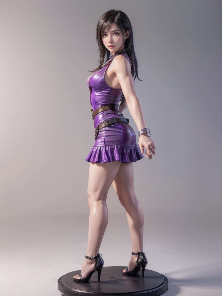 tifa lockhart, (best qualityer,ultra detali,realisitic:1.37),beautifull detailed face,perfect symmetry,perfectly shaped body,perfect make-up,bright coloured,studio lighting
