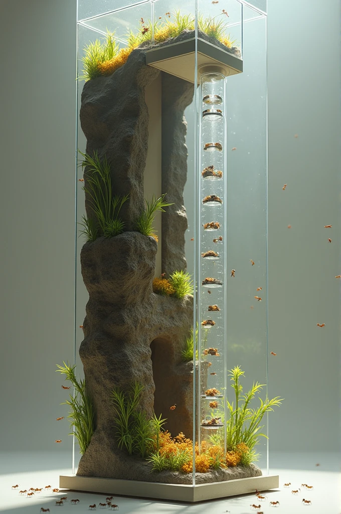 Prototype of elevator for ant terrarium in transparent air compression tube