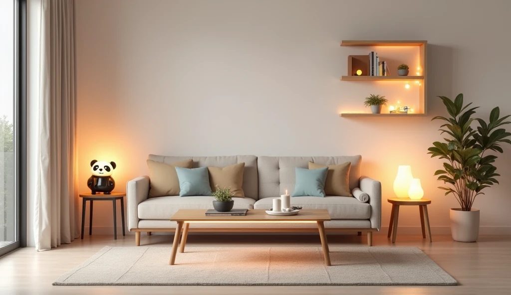 Image: A minimalist living room with a few statement pieces
- A panda-shaped lamp with a soft, warm glow on a side table
A small air cooler
- A set of string lights with small, glowing orbs on a shelf
- A modern, sleek coffee table with a built-in LED light strip
-Leakage Repair Waterproof Tape for Pipe Roof
LED badminton training set
Background: A soft, gradient white and colorful to represent calming atmosphere
Style: Modern, minimalist, horizontal wide and trendy, with a focus on showcasing unique and glowing products that add a touch of personality to a room.
Leakage and waterproof glue