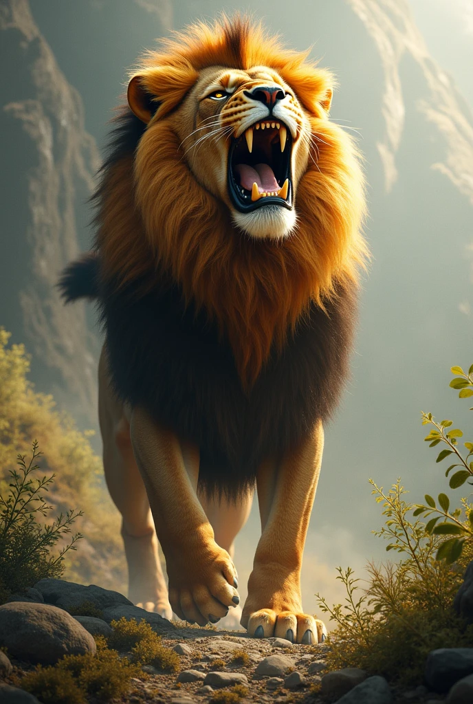 The lion laughed at the wild
