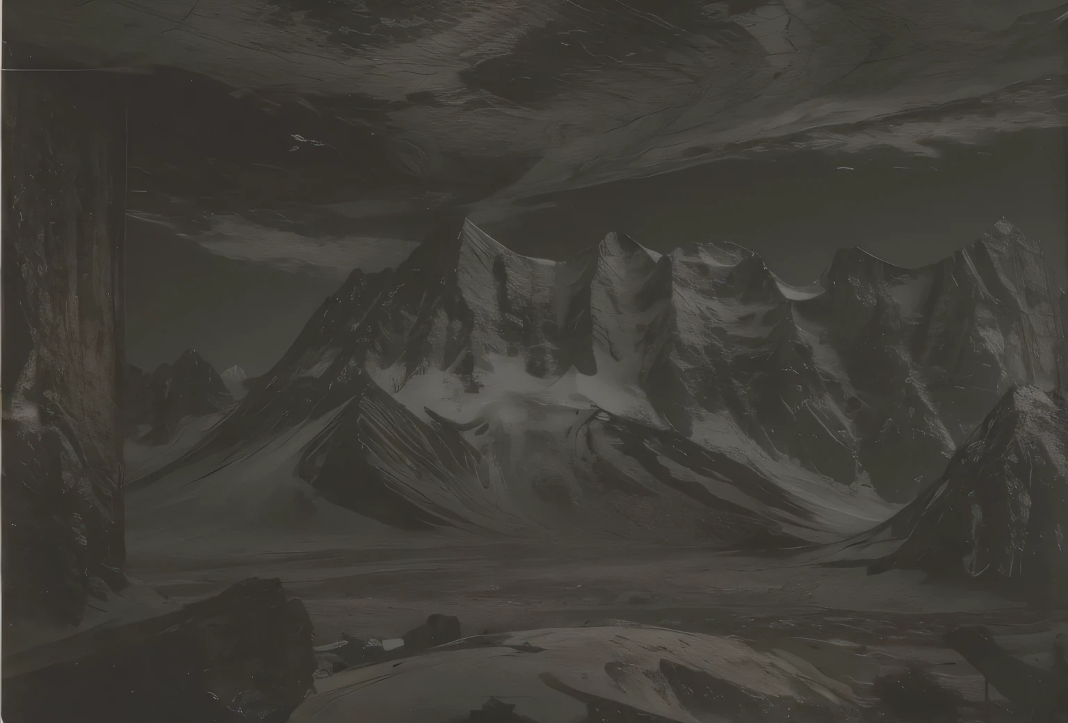 Continuous mountain peaks，Steep rocks，Layered mountains，Hyperreal，Realistic