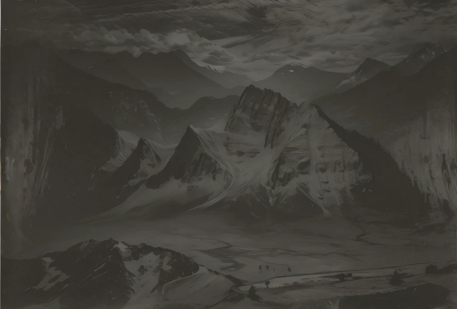 Continuous mountain peaks,Steep rocks,Layered mountains,Hyperreal,Realistic