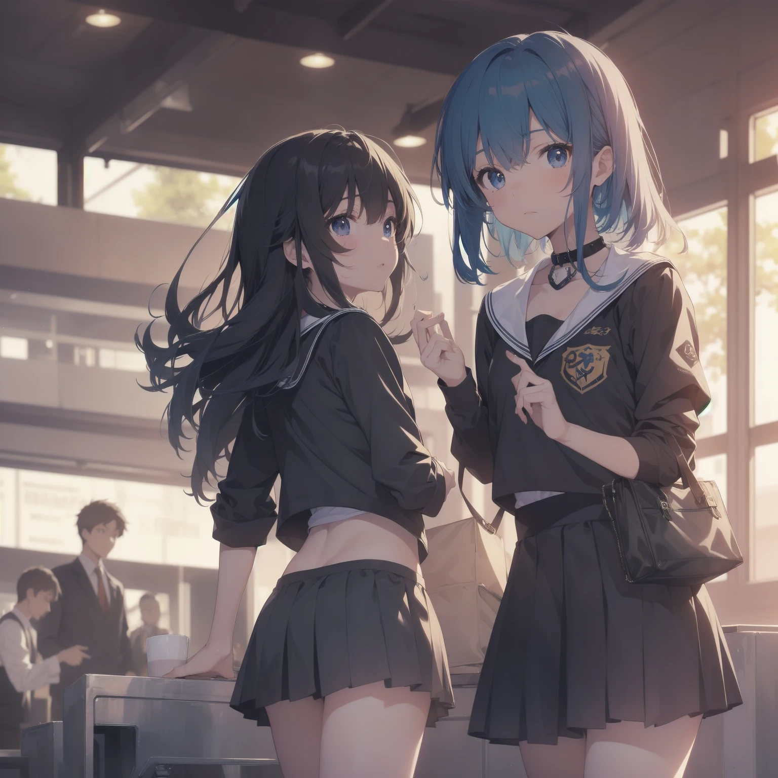 ultra-absurdres-Top quality by artist God, ultra-detailed, high resolution, anime moe artstyle, best anime 8k konachan wallpaper, pixiv contest winner, pool:2810, perfect anatomy,break, 1girl, (Please draw a girl walking sleepily to school alone. )break,(Solo,little female, 13-year-old:1.3),Full limbs, complete fingers,a junior high school student, (very short hair), short cut, flat chest, , small butt, small black eyes, beautiful detailed eyes, well-proportioned iris and pupils, expressive eyes, highres detailed hair, soft expression, salor school_uniform, sailor collar, serahuku, bow, pleated skirt,(Detailed Lighting), (Detailed background), in the School commute route. break,super detailed skin, Best cinematic lighting powered by famous artist, 8k,beauty illustration,photoshop_(medium),very aesthetic,break,((artist:izumi_tsubasu )), artist:clamp ,artist:carnelian ,artist:kantoku ,