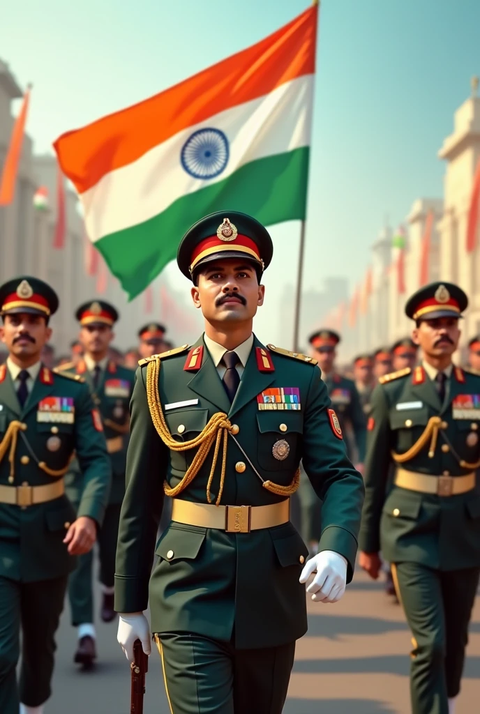 Indian Independence day celibarate, soldiers, in uniform