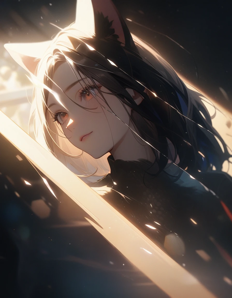 quality\(8k,非常に精細なCGユニットのwallpaper, masterpiece,High resolution,top-quality,top-quality real texture skin,Surreal,Increase the resolution,RAW Photos,最高quality,Very detailed,wallpaper,Cinema Lighting,Ray-tracing,Golden Ratio\), break ,\(Cat ear、Cat's Tail、Blue Eyes、Long white hair,Straight Hair、bioluminescent dress, Ruffled Dress, beautiful, 独奏, young, Big eyes, Eyes of the Universe, Long eyelashes, Both sides up, beautiful eyes, Surprised face:0.6, smile:0.8, Blush 0.6, Small breasts,look up,avert your eyes,Outside\((Very dark:1.3),heavy rain\)\), break , (From below:1.6),whole body,A lot of twinkling stars fall、Galaxies and nebulae in the sky,milky way,Super fantastic scenery、Fisheye Lens、Urban buildings、