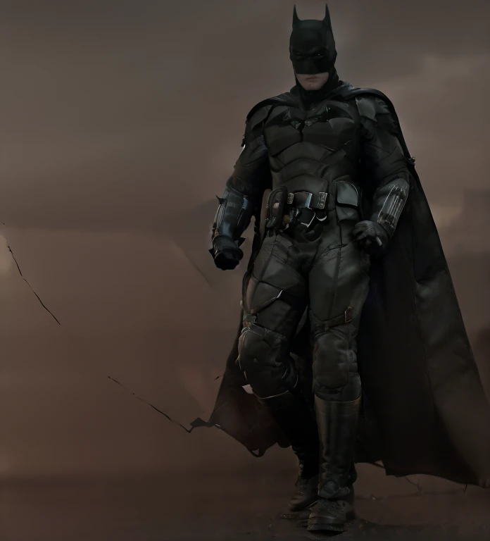 ( 1 man, the batman movie ), ( with cape ), ( best face ), ( perfec details), walks in the Gotham City ruins, nigth, superdetail, Nikon, Hyperrealism, image fill, masterpiece, anatomically correct, textured skin, 8k, masterpiece, anatomically correct, textured skin, super detail, 8k