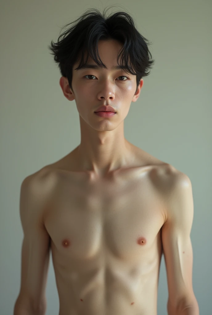 sexy man with feminine features, naked