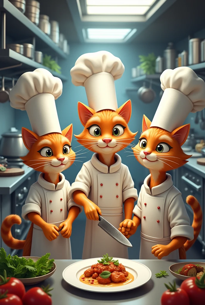 Three cats chefs 